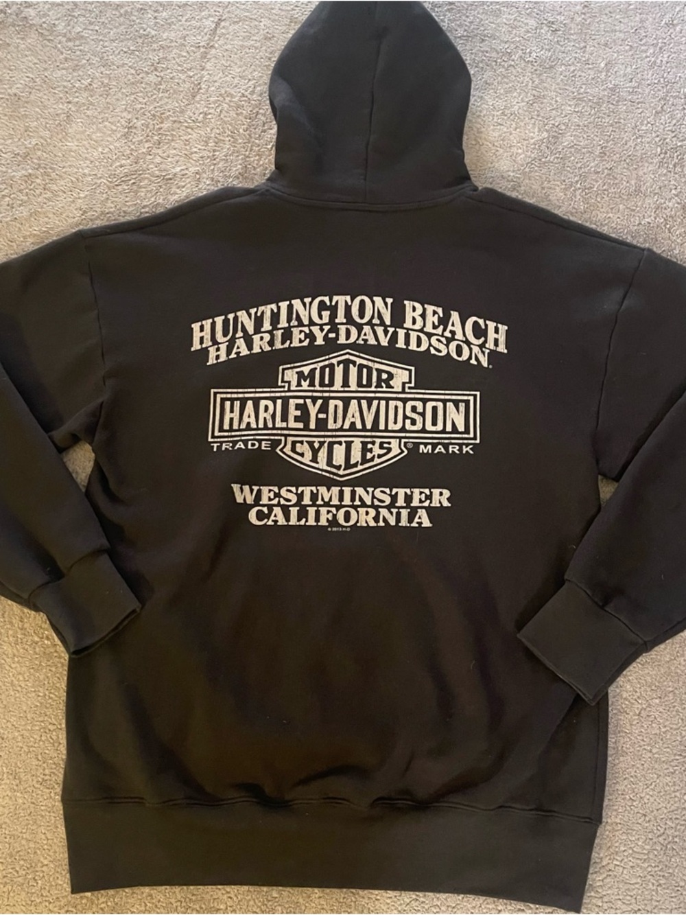 Harley-Davidson Black Westminster CA Logo Pullover Hoodie in men’s size Large